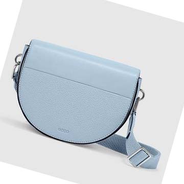 Women's Ecco Textureblock Saddle Handbag Blue | Canada 340AHK